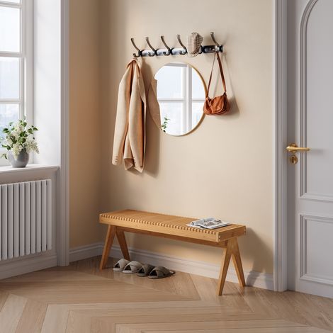 Panca da Scarpe Lasdarvoo Seduta in Bambù Naturale 120 x 35 x 45 cm [en.casa]