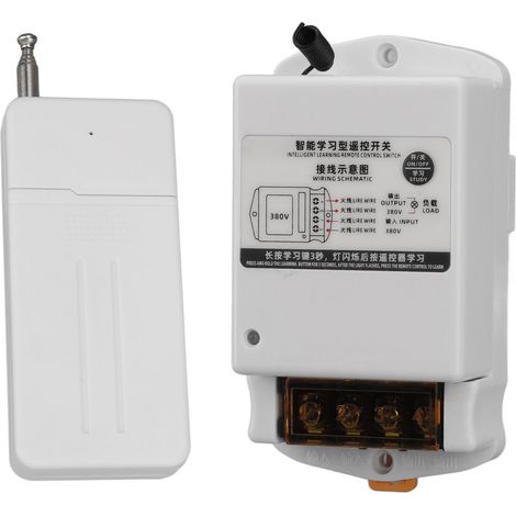 Interrupteur sans fil RF télécommande longue portée pour pompe à eau AC 380V, type apprentissage intelligent (1/5)