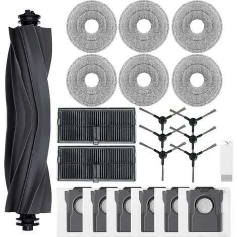 22 - Accessoires Robot Aspirateur - Kit Entretien Complet - Brosse Principale Sacs Filtres Tampons - Pour Dreame L10s X30 Mova - Noir - Divers Tailles (1/4)