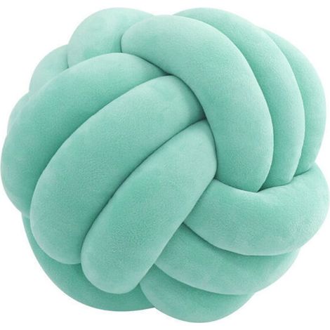Coussin Rond Noué Coussin,Ousse de Coussin Noeud,Décoration Coussin Enfant Coussin Bébé Dos Coussin Bebe Sieste Oreiller Peluches Poupees Jouets pour EnfantsBleu clair 20CM (1/5)