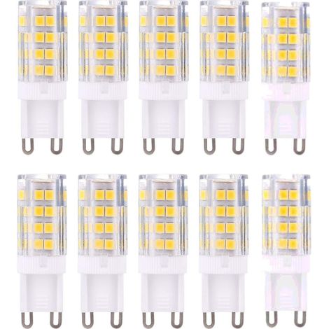Lampadine a LED G9, luce bianca calda 3000K, 5 W, equivalenti a lampadine alogene da 40 W, 420 lumen non dimmerabile, confezione da 10 [classe energetica A+]