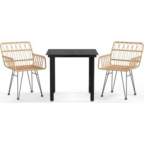 Maison Exclusive - Set da Pranzo da Giardino 3 pz in Polyrattan (1/5)