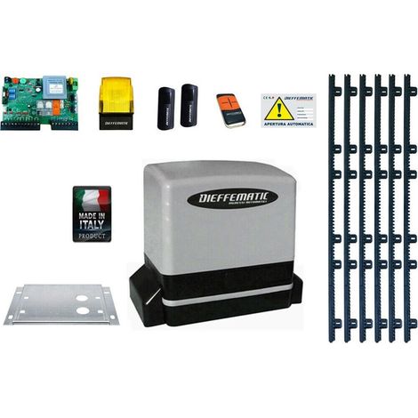 Kit Motore 900kg Scorrevole Automatico Con 6 Mt Cremagliera Nylon 230v Kv9