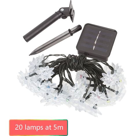 Guirlande Lumineuse Fleur Double Couche - Lampe LED Décorative pour Jardin Chambre et Fêtes - 20 Lampes 5 M ou 30 Lampes 6,5 M - Blanc Chaud Multicolore (1/2)