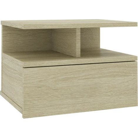 Table de chevet suspendue bois chêne clair Nants (1/4)
