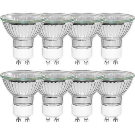Pack de 8 GU10 35W Ampoules Halogènes Réflecteur, Dimmable Projecteur, MR16 Ampoule Spot Halogène, 360LM, Blanc Chaud 2800K, 45 °Faisceaux, Base à 2 Broches, Lampe à Réflecteur, AC 230V (1/5)