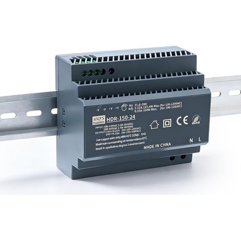 Bloc d'alimentation 150 W 24 V 6,25 A rail DIN pour commande industrielle, alimentation stabilisée (1/5)