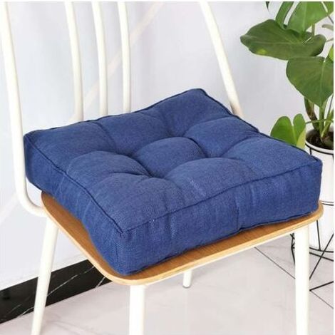 Crediri Thick Seat Cushions, Soft Dining Chair Cushions, Chair Cushions for Indoor and Outdoor Use, for Garden, Home Office (45 x 45 cm, Blue) (1/5)