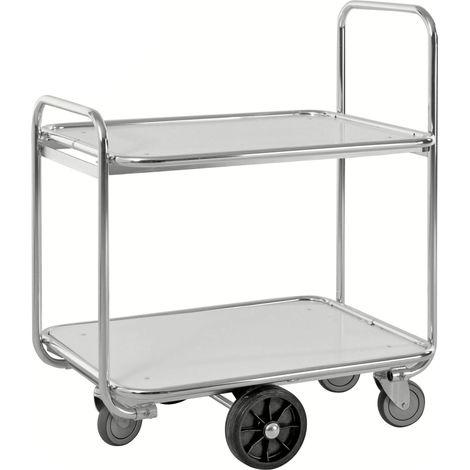 Kongamek Kommissionierwagen verzinkt mit 2 laminierten Böden 1250x630mm und offenen Seitenwänden