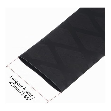 sourcing map Heat Shrink Tubing for Fishing Rod Handle 25 mm Diameter 42 mm Flat 1.6 ft Black (1/3)