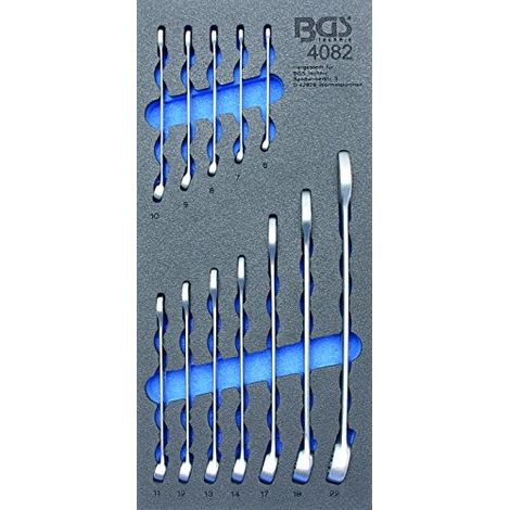 BGS Werkstattwageneinlage 1/3: Maul-Ringschlüssel-Satz SW 6 - 22 mm 12tlg. - 4082