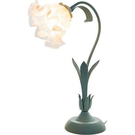 Vintage-Nachttischlampe mit Blumendekor (1/5)