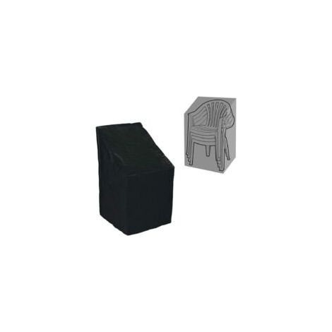 Housse de chaise empilable imperméable en tissu Oxford 210D pour meubles de jardin, ( Noir ,65 x 65 x 120 (80) cm) (1/5)
