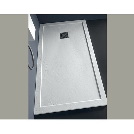 Piatto doccia 80x170 h.3,3 in marmoresina con bordo bianco Flat (1/5)