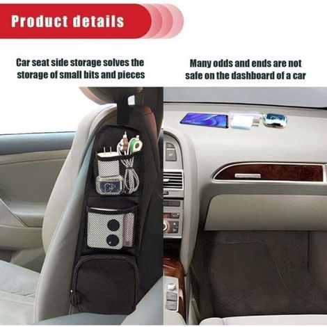 Organisateur De Siege Auto - 42 X 14 Cm - Tissu Haute Densite - Pour Voiture SUV Camion - Lot De 2 (1/4)