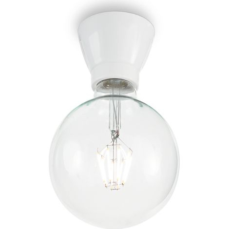 Plafoniera Moderna Winery Porcellana - Ceramica Bianco 1 Luce E27 (1/2)