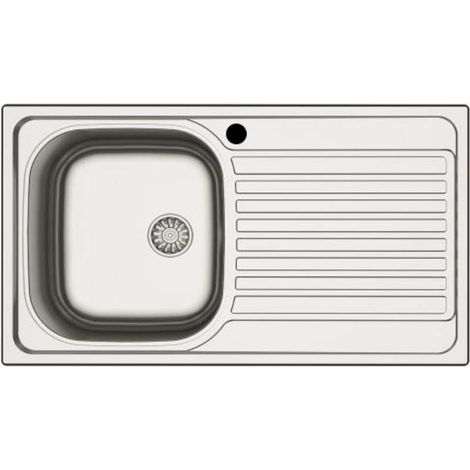 Lavello incasso cucina MP861VDX acciaio 86x50 cm una vasca e gocciolatoio destro (1/3)