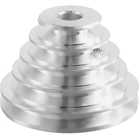 Poulie étagée en aluminium - Lot de 2 pièces - Alliage robuste - Vitesse variable 5 niveaux - Perceuse d'établi - Alésages 14 et 22 mm (1/4)
