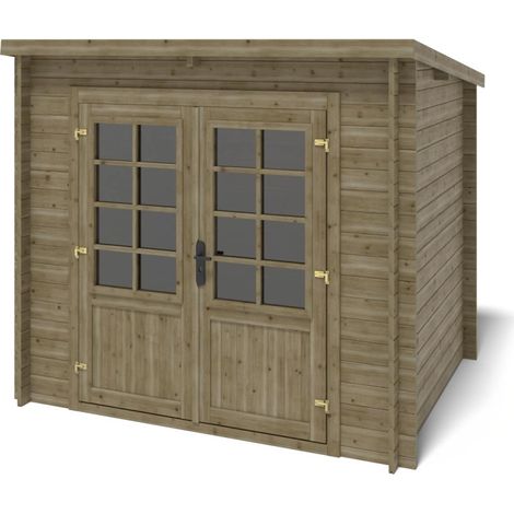 Casetta da giardino in legno - 5.00m2 - 2.50x2.00m - impregnata - 28mm - colore: verde - DOM725 (1/5)