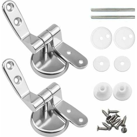 WC-Sitz-Scharnierbefestigungen, 2er-Pack Ersatz-WC-Sitzscharniere mit Aluminiumbefestigungen (1/4)