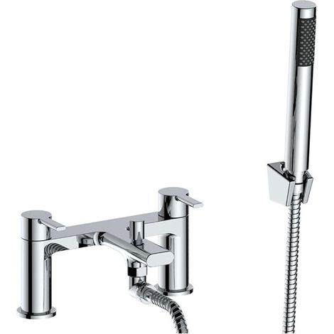 Signature Onyx Bath Shower Mixer Tap with Shower Kit - Chrome (1/2)