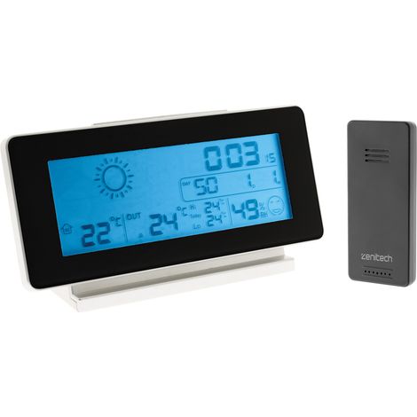 Estación Meteorológica con Sensor Inalámbrico en Blanco y Negro - Otio (1/3)