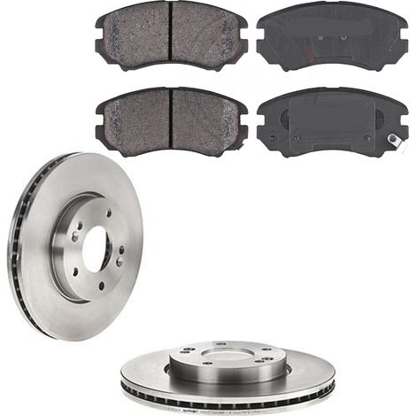 KIT FRENI ANTERIORI compatibile con HYUNDAI TUCSON (JM) - DISCHI + PASTIGLIE OEM: FDB1733 / 17640 , 17676 /SOSTITUZIONE DIRETTA/BASSA POLVERE/SILENZIOSO (1/5)