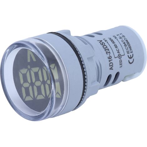 Indicateur de tension numérique rond AD16-22FSV, voltmètre 60500 V CA, blanc (1/5)