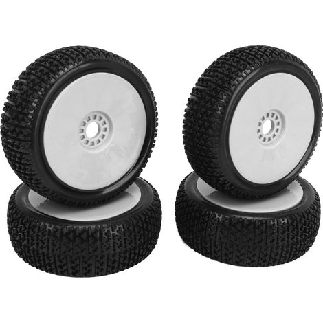 4 Pneus en caoutchouc 1/8 pour véhicule RC tout-terrain HPI, pièces de rechange blanches (1/5)