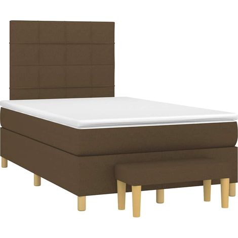 Maison Exclusive - Giroletto a Molle con Materasso Marrone Scuro 120x190cm Tessuto (1/5)