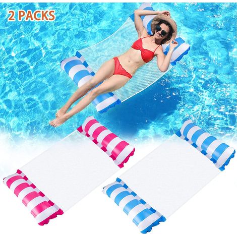 2-teiliges Hängematten-Set, 4-in-1 aufblasbare Pool-Schwimmhilfe, Mehrzweck-faltbare Wasserhängematte, tragbare ultraleichte Schwimmhilfe für Erwachsene. (1/5)
