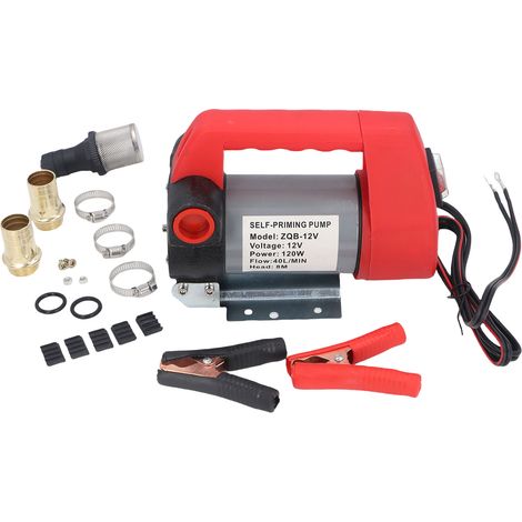 Pompa Carburante 12V 120W – Portata 40L/min, Prevalenza 8m – Motore in Rame, Ghisa Robusta – Design Compatto per Camion e Macchine Edili (1/4)