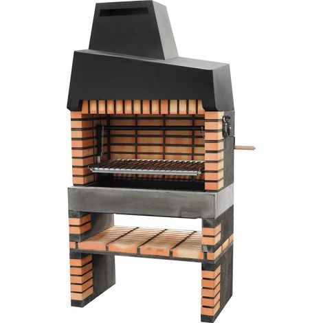 Barbecue en béton réfractaire charbon de bois California Plus XL – Grille inox 83x45 cm – Capacité jusqu'à 13 personnes – Montage facile – Movelar (1/5)