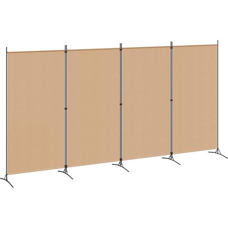 Paravent 4 panneaux Beige 346 x 180 cm Tissu vidaXL