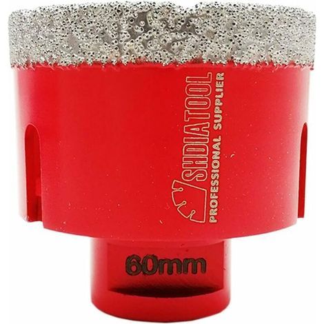 Forets Diamant 60mm Trépans de Forage avec Filetage M14 pour Perçage à sec en Porcelaine Carrelage Granit Marbre (1/5)