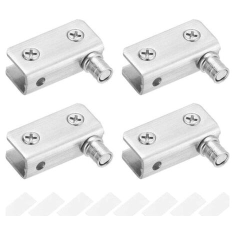 Pair Paquet de 2 de porte en verre Charnière à pivot à 90 °, verre sans perforation, acier inoxydable, ajustement pour verre de 5-8mm (1/4)