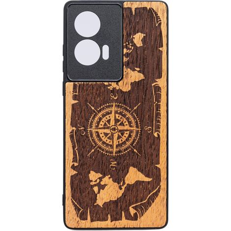 Bewood Holzhülle für Motorola Edge 50 Fusion WIND ROSE MERBAU (1/2)