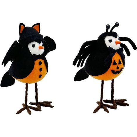 Lot de 2 figurines d'oiseaux d'Halloween, amis à plumes d'Halloween (1/5)