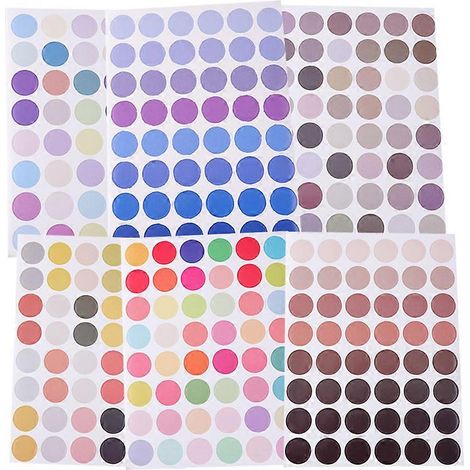 Autocollants muraux ronds et colorés, 12 pièces (1/4)