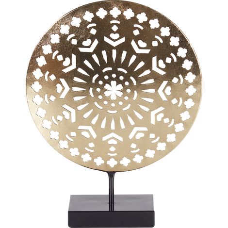 Figura decorativa moderna sobre soporte ornamento hecho a mano metal hierro dorado Sesimbra (1/5)