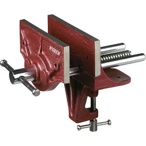 PIHER Tragbarer Schraubstock mit Klemmspindel für den Tischlergebrauch 15 cm