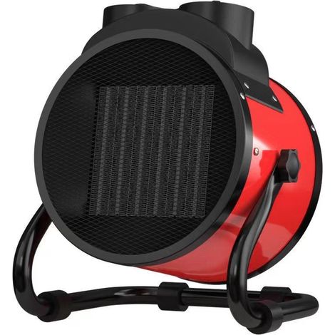 Petit radiateur industriel PTC, radiateur électrique céramique 2 kW/3 kW, moteur en cuivre pur, rotation à 90°, adapté aux bureaux, maisons et garages. (2 000 W améliorés) (1/4)