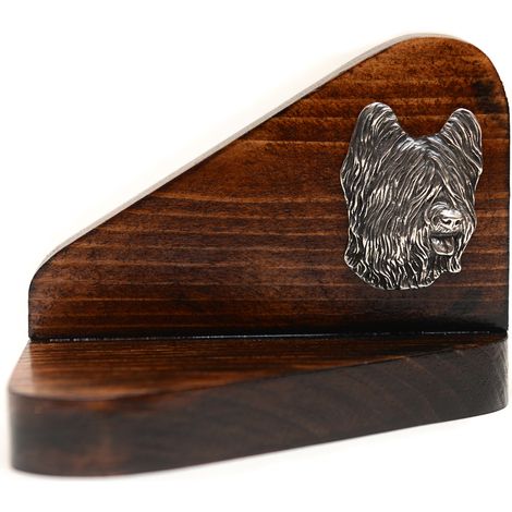 Pastore francese Briard, Berger de Brie - portacandele in legno a forma di cane, porta lumini, ricordo per cani di Art-Dog (1/5)