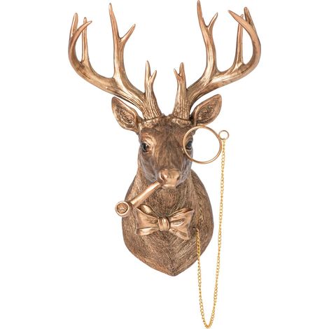 Tête de cerf murale en résine cuivre - cuivre (1/4)