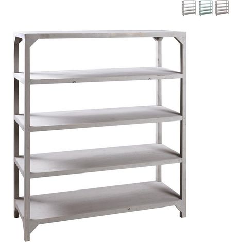 Scaffale libreria 5 ripiani in legno abete 70x25x80 Everywhere - Grigio (1/4)