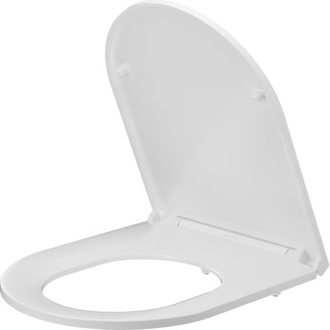 CECIPA Max Premium WC-Sitz, Toilettensitz für Erwachsene mit Absenkautomatik, QuickRelease, aus Antibakteriell Duroplast, Klodeckel D-Form Weiß