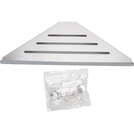 Étagère d'angle de douche triangulaire à une seule couche perforée, rangement efficace, style décontracté, porte-shampoing en acier inoxydable (1/5)