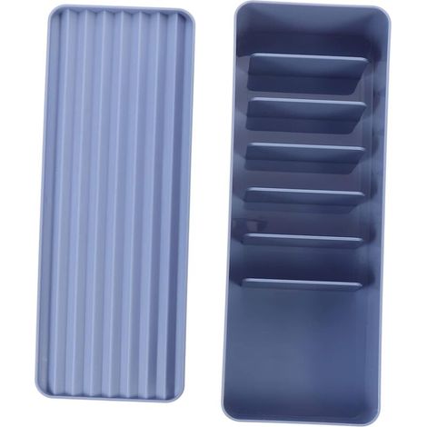 (Bleu) 1 boîte de rangement en plastique pour câbles de données d'écouteurs, boîte de rangement pour fournitures de bureau avec couvercle, boîte de gestion des câbles anti-poussière (1/5)