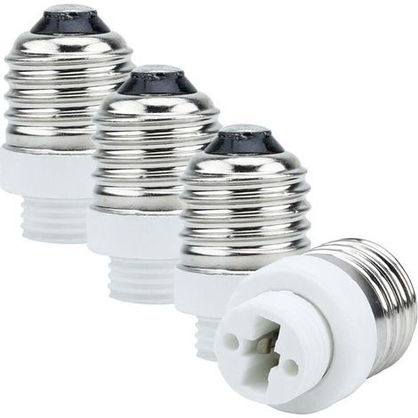 adattatori da E27 a G9 per portalampade, colore BIANCO - Set di 4 convertitori per adattatori di portalampade per lampadine a incandescenza, LED, alogene e a risparmio energetico. (1/4)