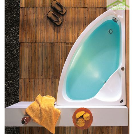 Baignoire d'angle en acrylique lucite KONCHILI 125x90x33 cm-Droite-90 --